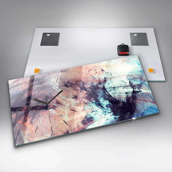 Horizontal wall clock Abstract painting