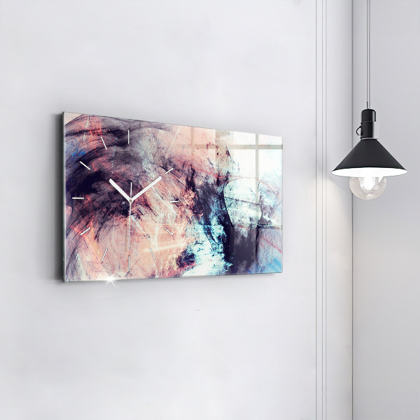Horizontal wall clock Abstract painting