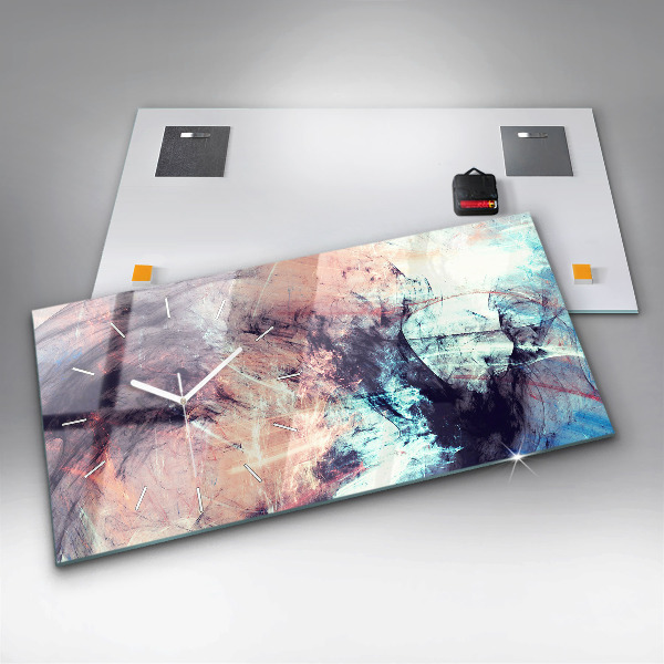 Horizontal wall clock Abstract painting