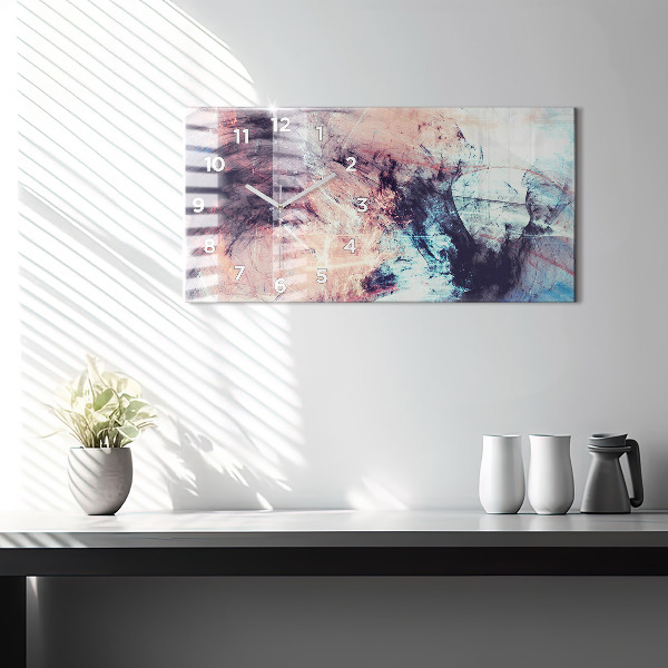 Horizontal wall clock Abstract painting