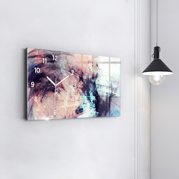 Horizontal wall clock Abstract painting