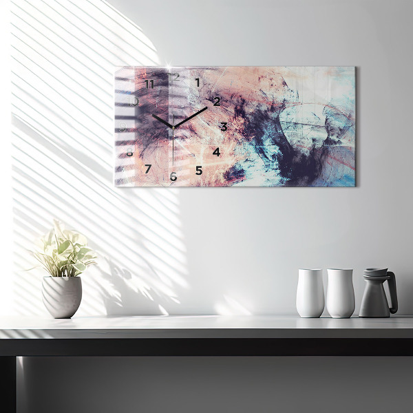 Horizontal wall clock Abstract painting