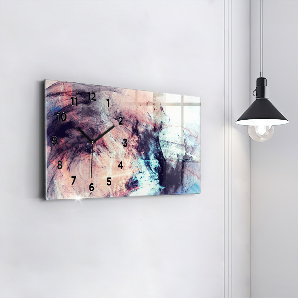 Horizontal wall clock Abstract painting