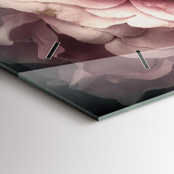 Horizontal wall clock Bouquet of pink roses