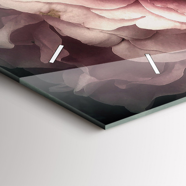 Horizontal wall clock Bouquet of pink roses