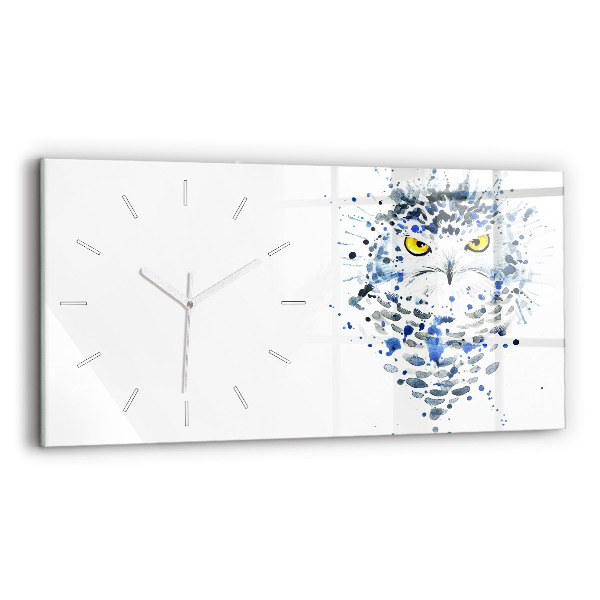 Horizontal wall clock Owl look