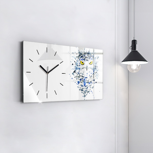 Horizontal wall clock Owl look