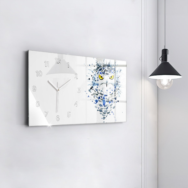 Horizontal wall clock Owl look