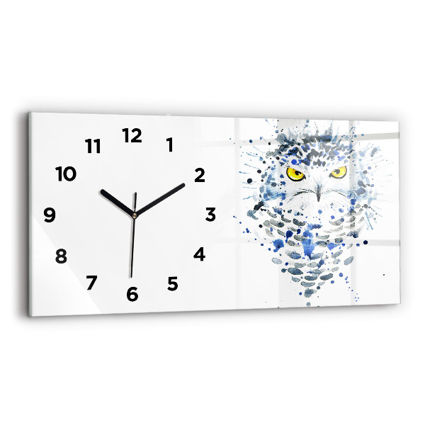Horizontal wall clock Owl look