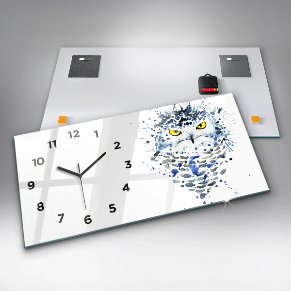 Horizontal wall clock Owl look