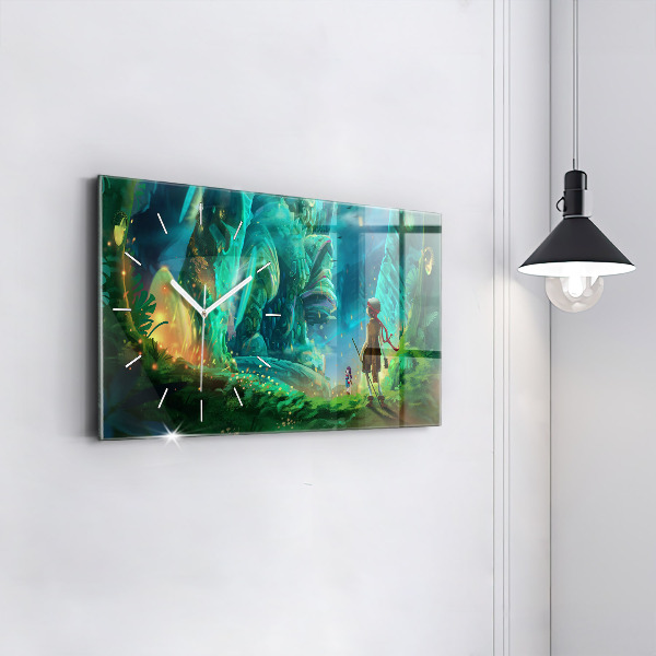 Horizontal wall clock Children in a fairytale forest