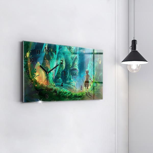 Horizontal wall clock Children in a fairytale forest