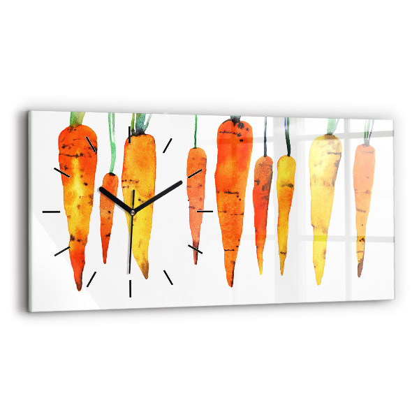 Horizontal wall clock Carrot illustration