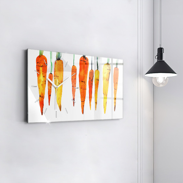 Horizontal wall clock Carrot illustration