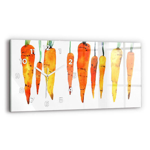Horizontal wall clock Carrot illustration