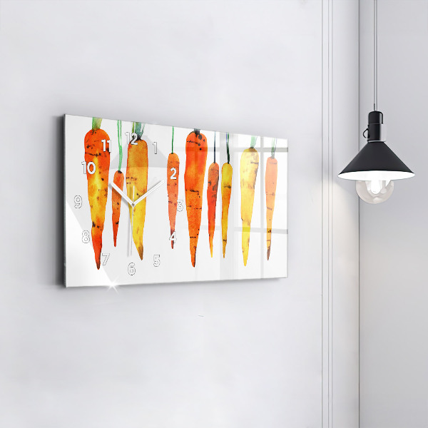 Horizontal wall clock Carrot illustration