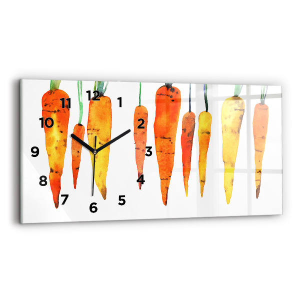 Horizontal wall clock Carrot illustration