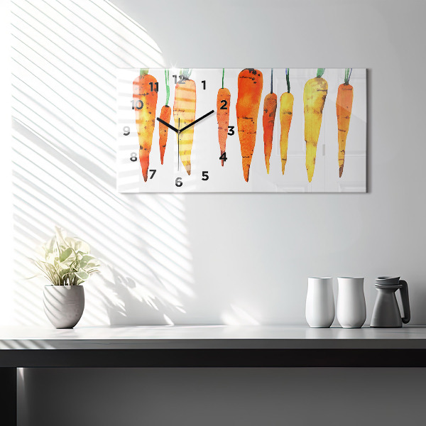 Horizontal wall clock Carrot illustration