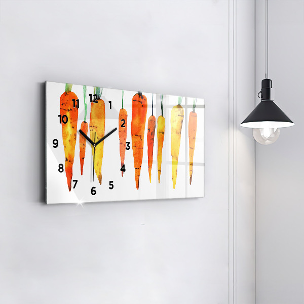 Horizontal wall clock Carrot illustration
