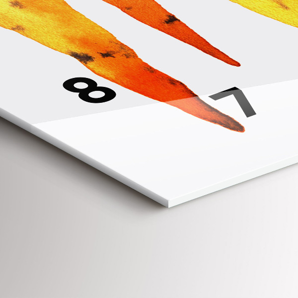 Horizontal wall clock Carrot illustration