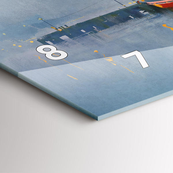 Horizontal wall clock Fishing boat in port