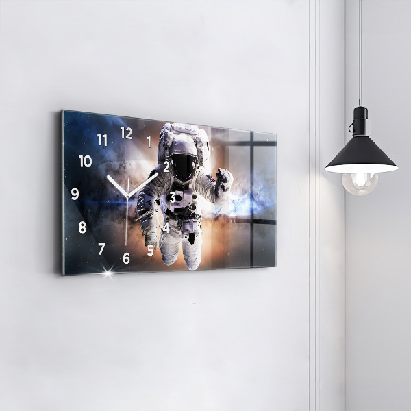 Horizontal wall clock Astronaut in space