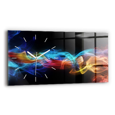Horizontal wall clock Abstract colorful lines