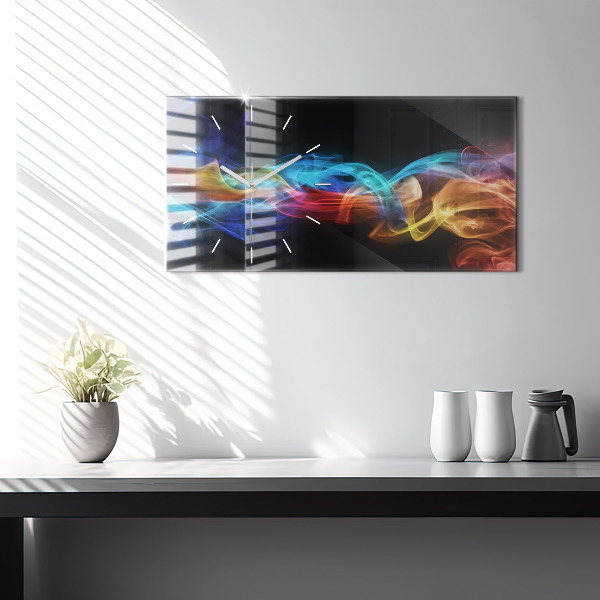 Horizontal wall clock Abstract colorful lines