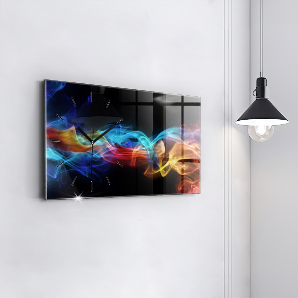 Horizontal wall clock Abstract colorful lines