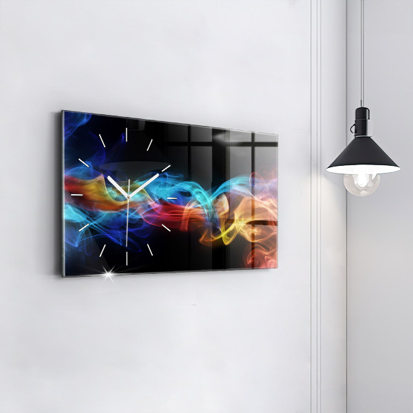 Horizontal wall clock Abstract colorful lines