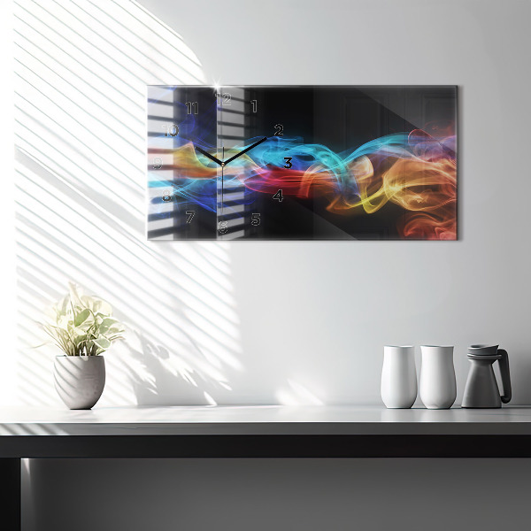 Horizontal wall clock Abstract colorful lines