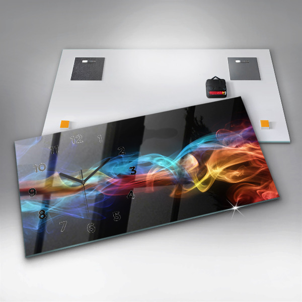 Horizontal wall clock Abstract colorful lines