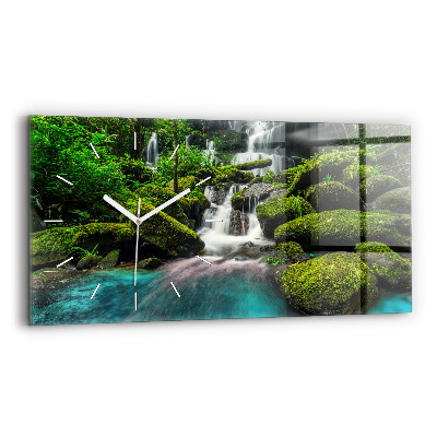 Horizontal wall clock Waterfall Thailand