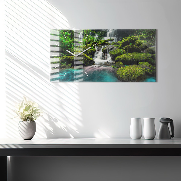 Horizontal wall clock Waterfall Thailand