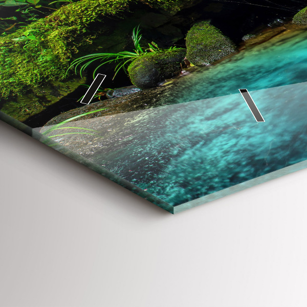 Horizontal wall clock Waterfall Thailand