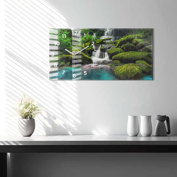 Horizontal wall clock Waterfall Thailand