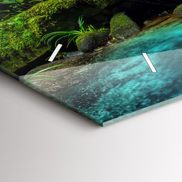 Horizontal wall clock Waterfall Thailand