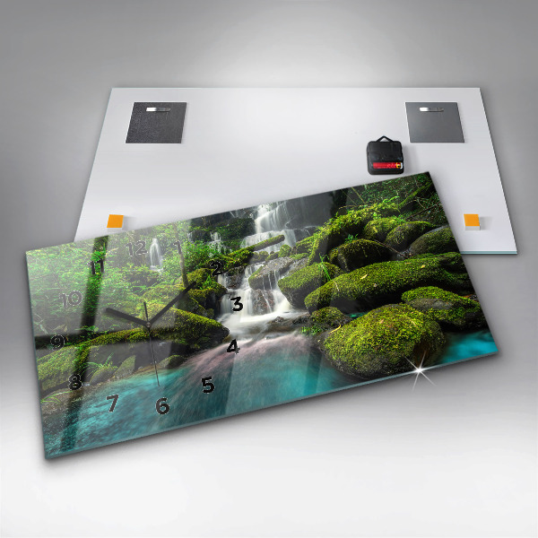 Horizontal wall clock Waterfall Thailand