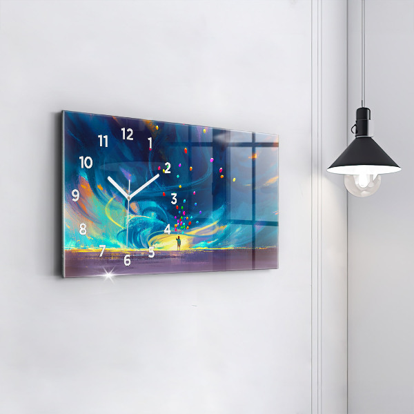 Horizontal wall clock Baby and balloons