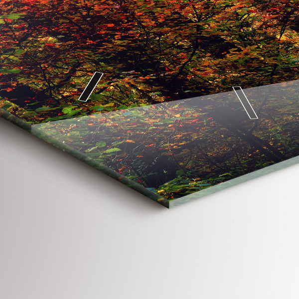 Horizontal wall clock Autumn forest scenery