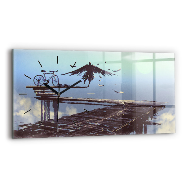 Horizontal wall clock Angel Bike