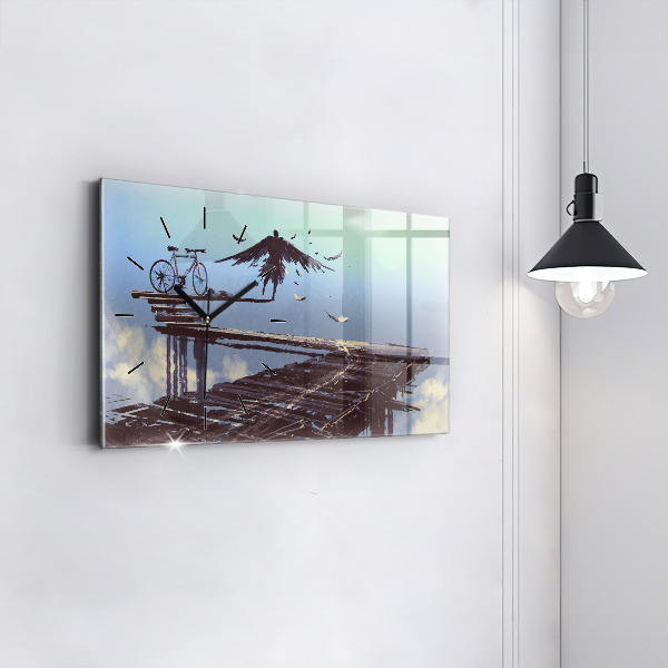 Horizontal wall clock Angel Bike