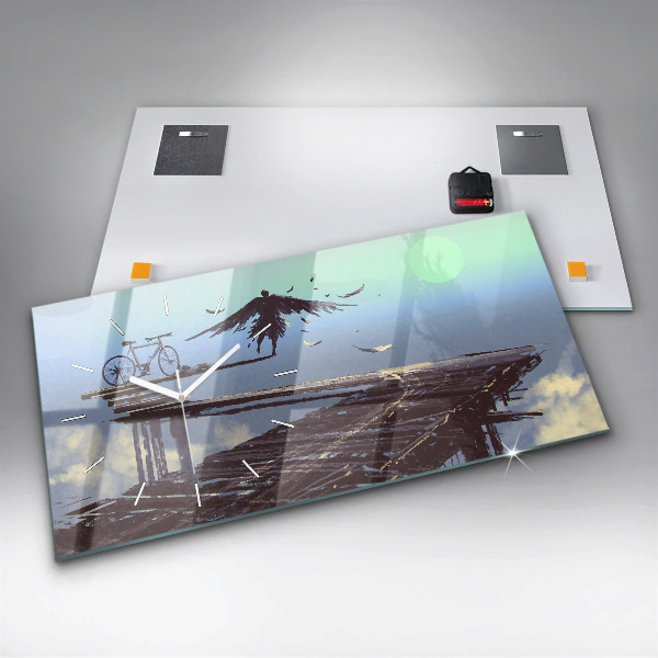 Horizontal wall clock Angel Bike