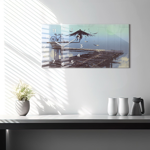 Horizontal wall clock Angel Bike