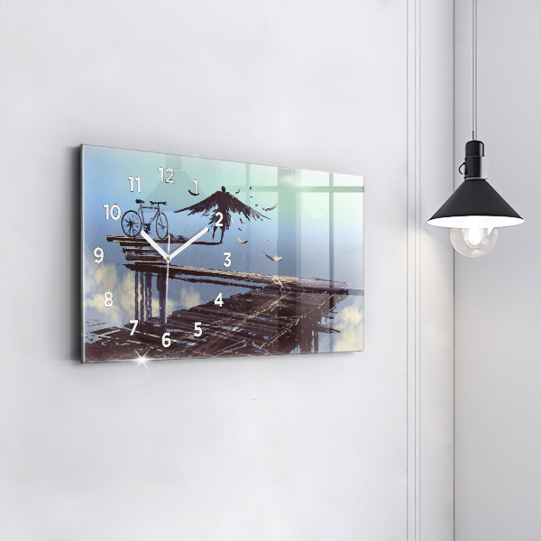 Horizontal wall clock Angel Bike