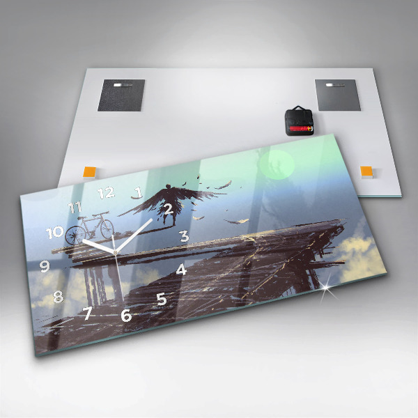 Horizontal wall clock Angel Bike