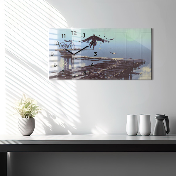 Horizontal wall clock Angel Bike