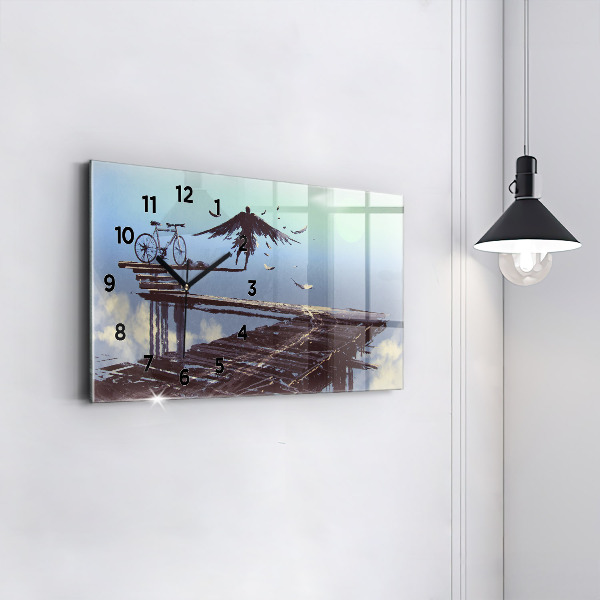 Horizontal wall clock Angel Bike