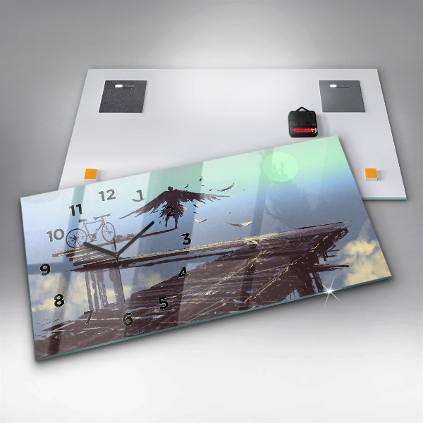 Horizontal wall clock Angel Bike