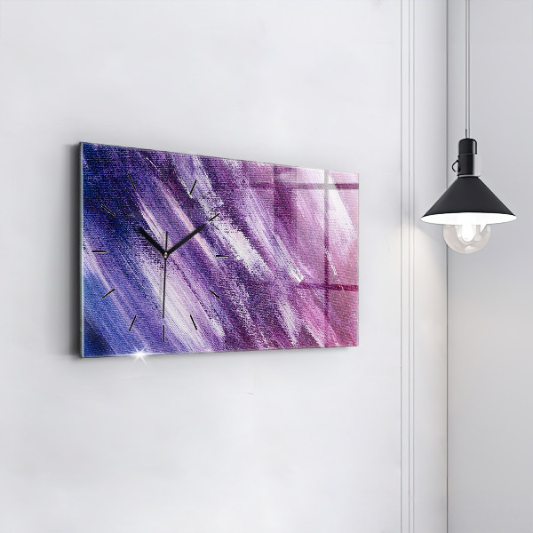 Horizontal wall clock Acrylic paint texture